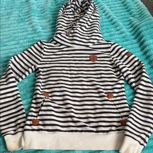 Wanakome Blue and White Striped Sweatshirt